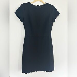 Club Monaco Scalloped Black Mini Dress